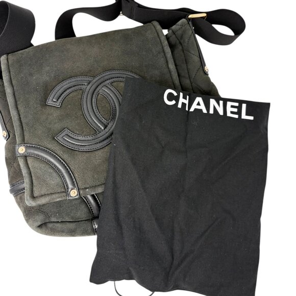 CHANEL Vintage 2006 CC Logo Shearling Messenger Crossbody Bag Black Mouton [1062 - Picture 5 of 15
